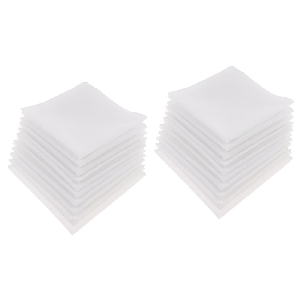 Handkerchief Cotton Men - Набор белых хлопковых носовых платков, однотонные,