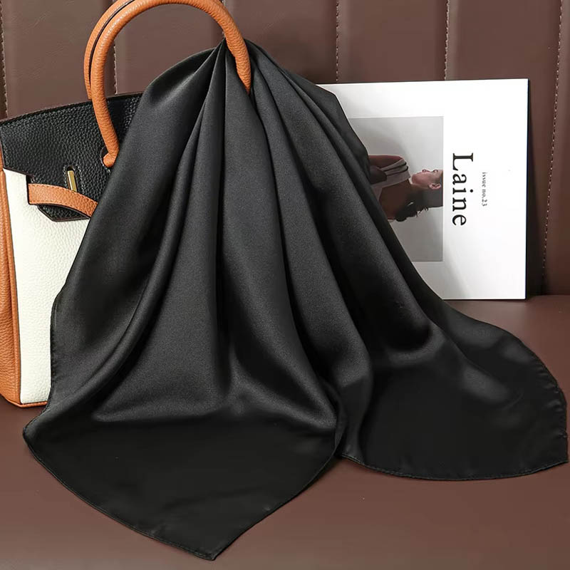 Роскошный однотонный шелковый  – обзор и цена Scarf Silk Square