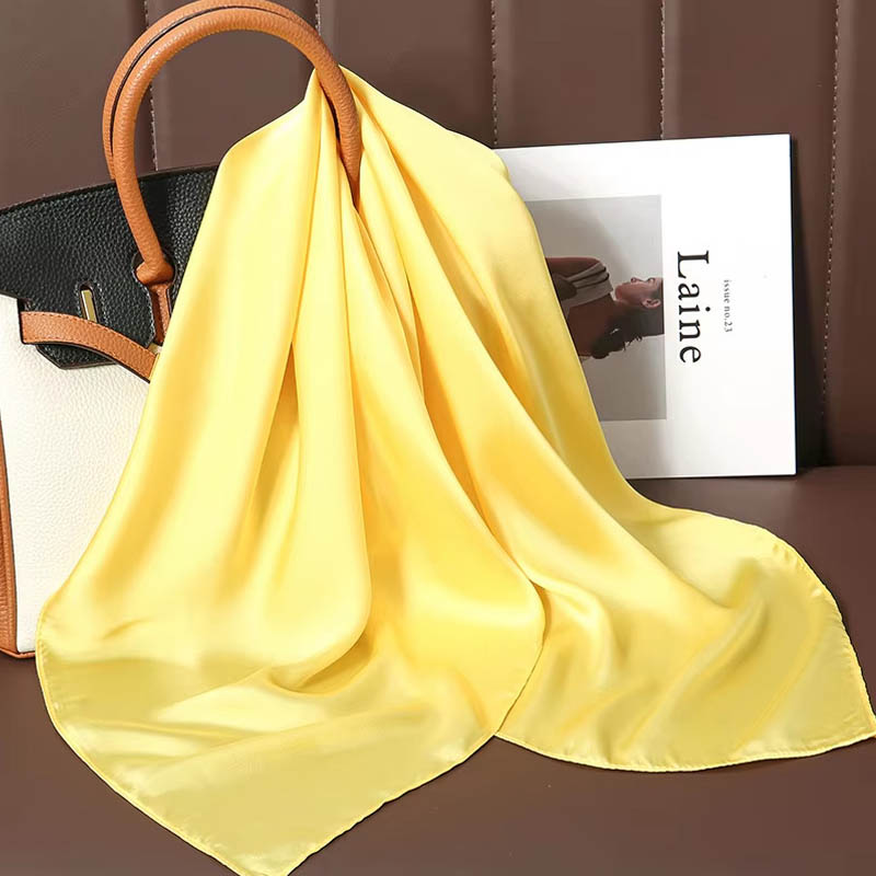 Роскошный однотонный шелковый  – обзор и цена Scarf Silk Square