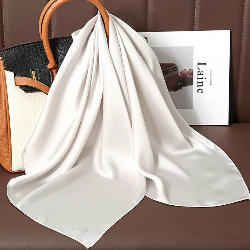 Роскошный однотонный шелковый  – обзор и цена Scarf Silk Square