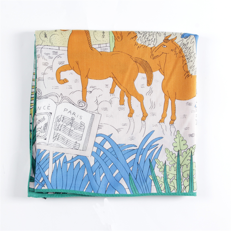 POBING шелковый кашемировый ша – обзор и цена Scarf Silk Square